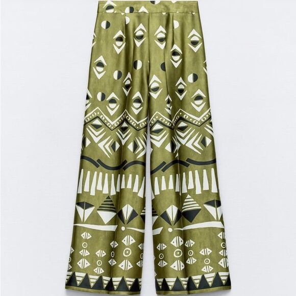 Zara Limited Edition Wide Leg Satin Pants - Size Small - Picture 3 of 7